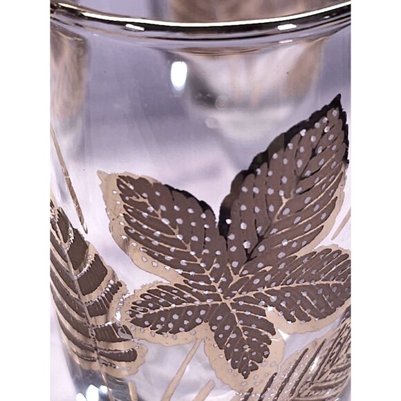 Set Of 6 Vintage Mid-Century Modern Gold Leaf Pattern Cordial Glasses - Picture 6 of 14